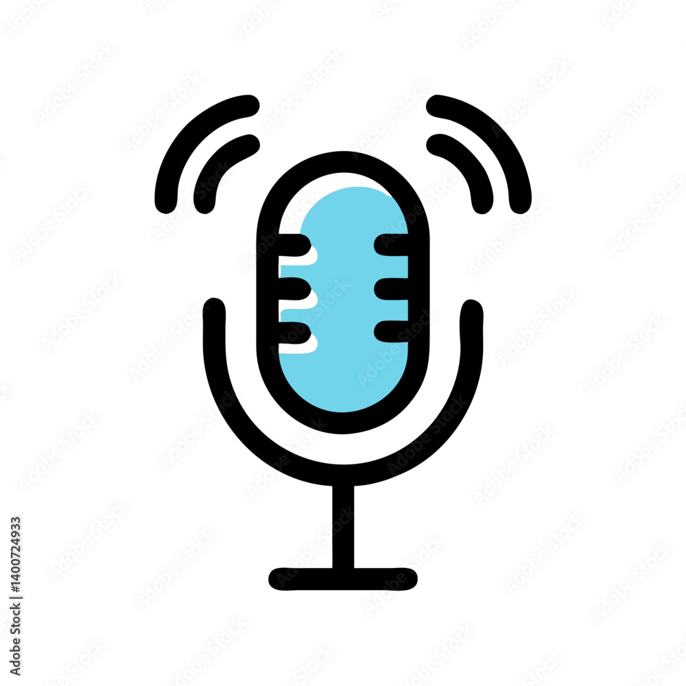 Fototapete microphone icon representing audio input and sound recording