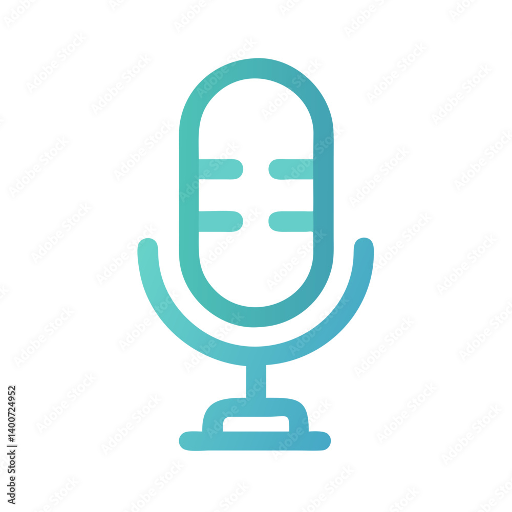 Poster Microphone Icon Representing Audio Input and Sound Recording