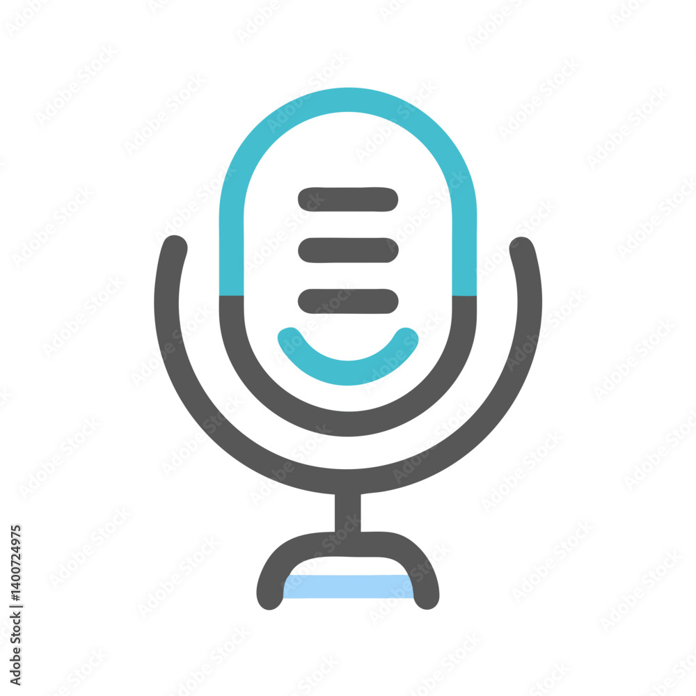 Poster Microphone Icon Representing Audio Input and Sound Recording