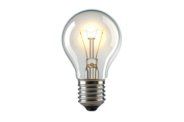 Glowing Incandescent Light Bulb with Visible Filament, Energy Consumption Concept.