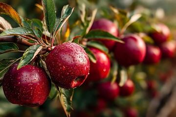 name: orchard with red apples,