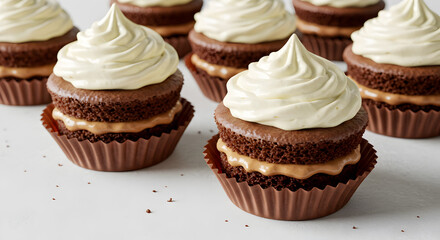 Delightful Mini Chocolate Cakes with Cream Frosting for Special Occasions
