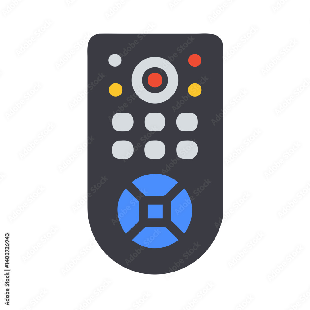 Fototapete Remote Control with Navigation Buttons Icon Representing Media Access and Device Operation