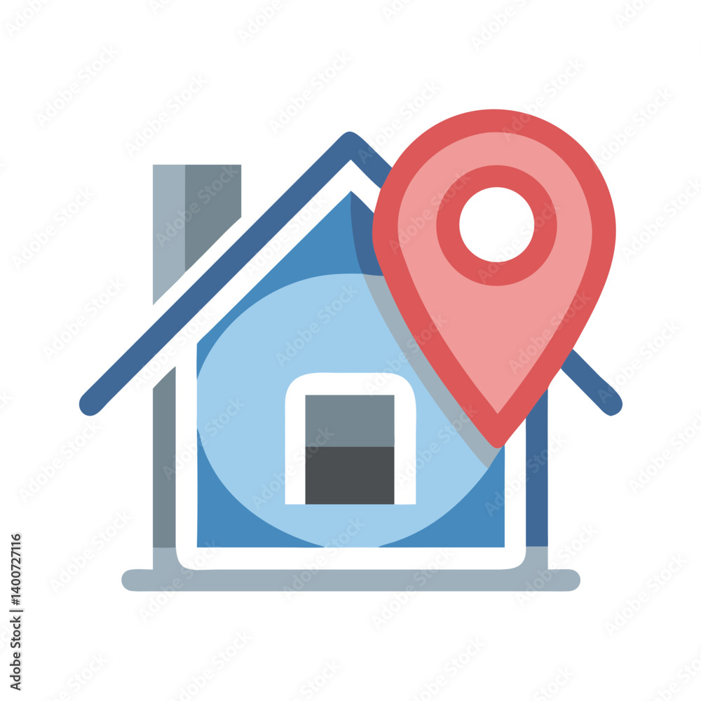 Poster residential house location icon representing home address and property mapping