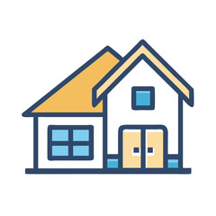Residential House Icon Representing Home, Living Space, and Property Structure