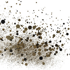Cascading Splendor: Striking 3D Illustration Showcasing a Dazzling gold Confetti Display PNG