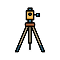 Survey Tripod Equipment Icon Representing Land Measurement and Geodetic Tools