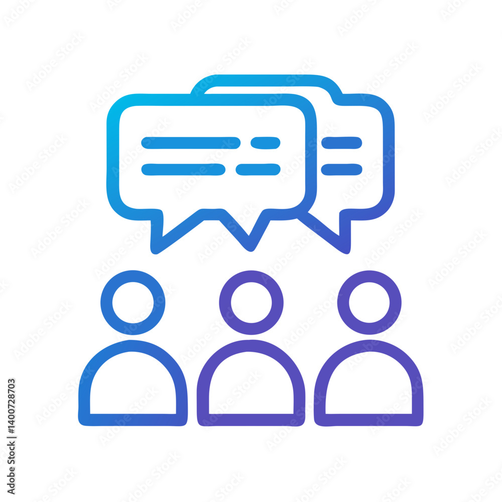 Aufkleber team chat with speech bubble icon representing group communication and online collaboration
