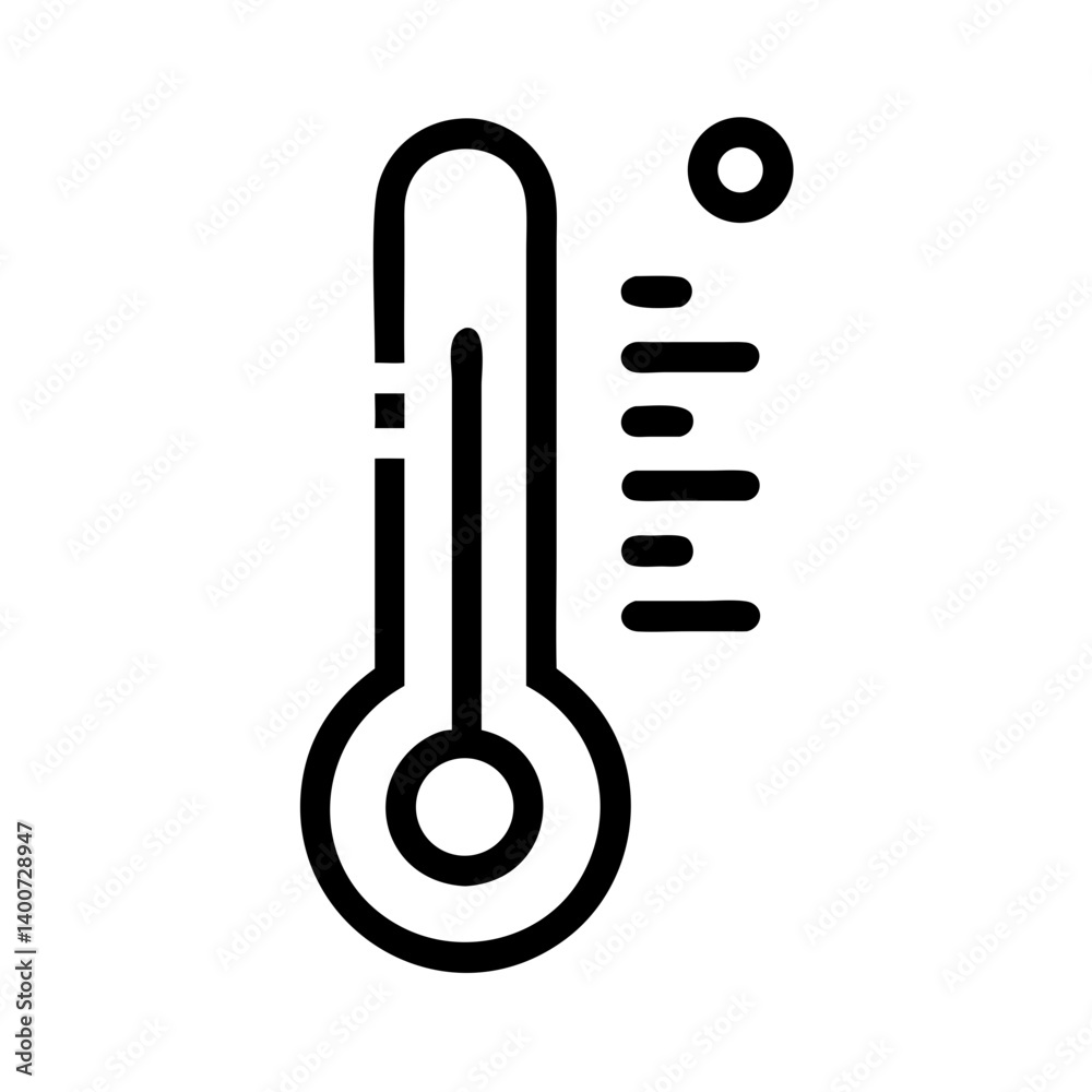 Poster Thermometer Icon Representing Temperature Measurement and Heat Detection
