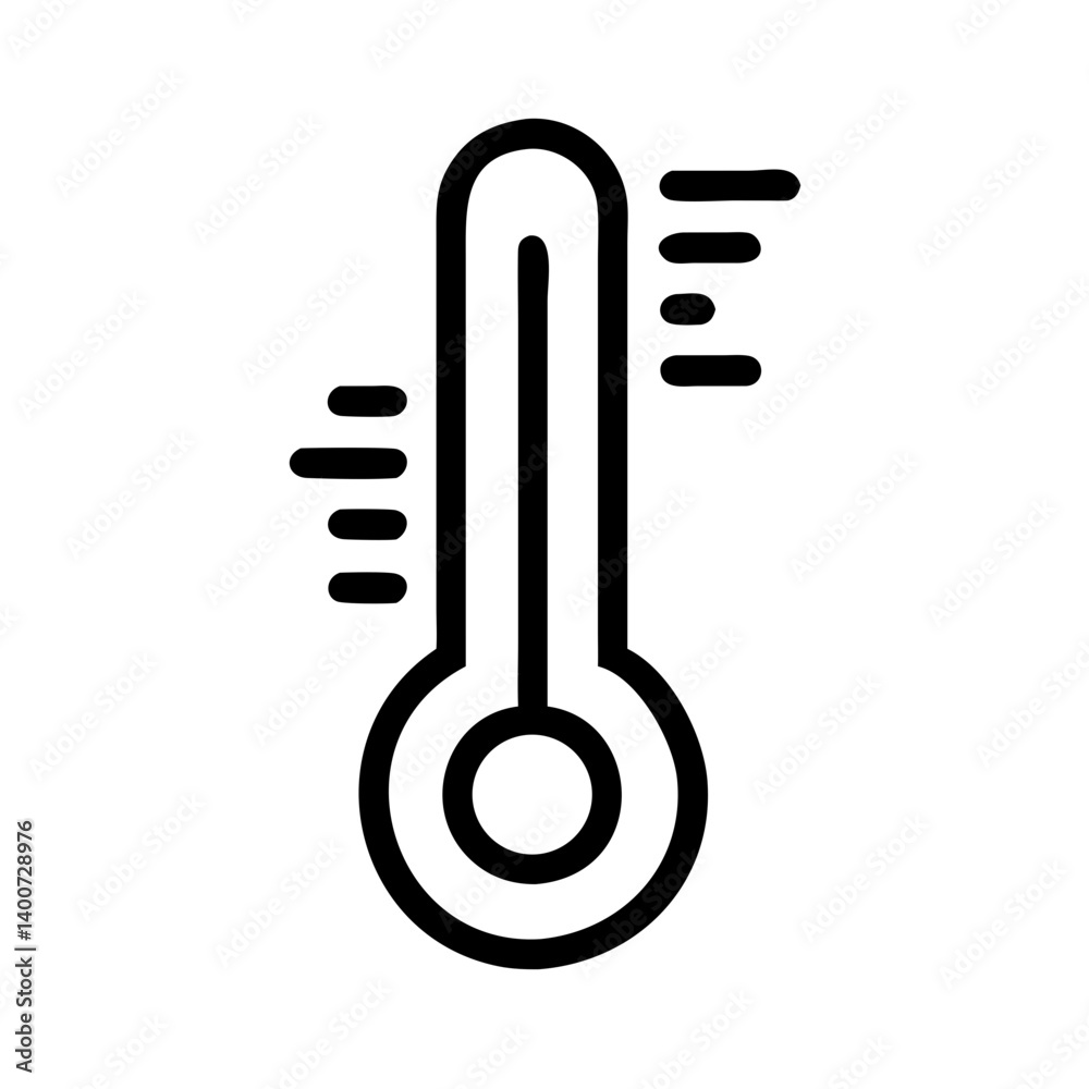 Poster Thermometer Icon Representing Temperature Measurement and Heat Detection