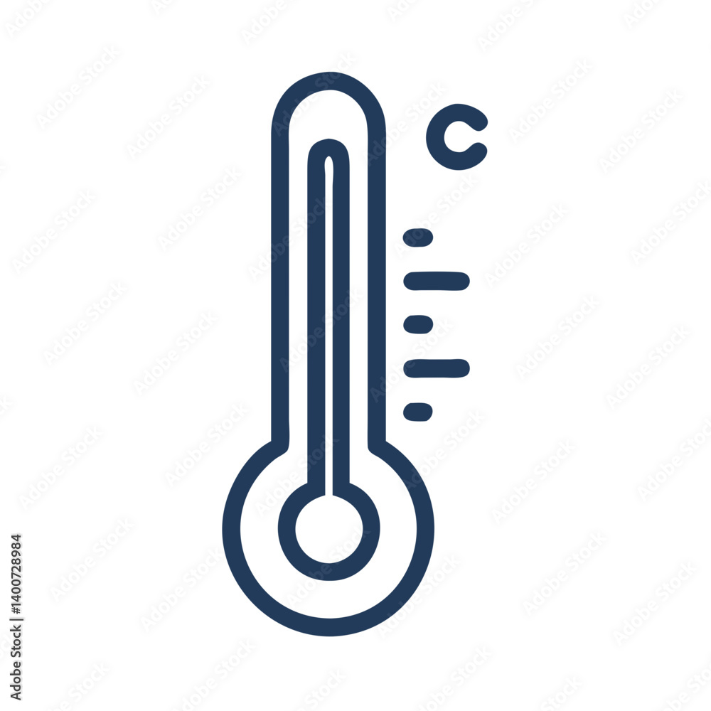 Poster Thermometer Icon Representing Temperature Measurement and Heat Detection