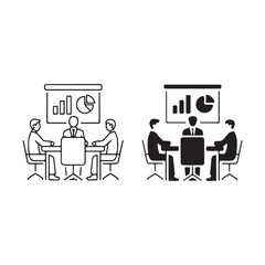 Flat design icon set for business and technology