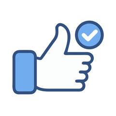 Obraz premium Thumbs Up Approval Icon Representing Positive Feedback and Confirmation
