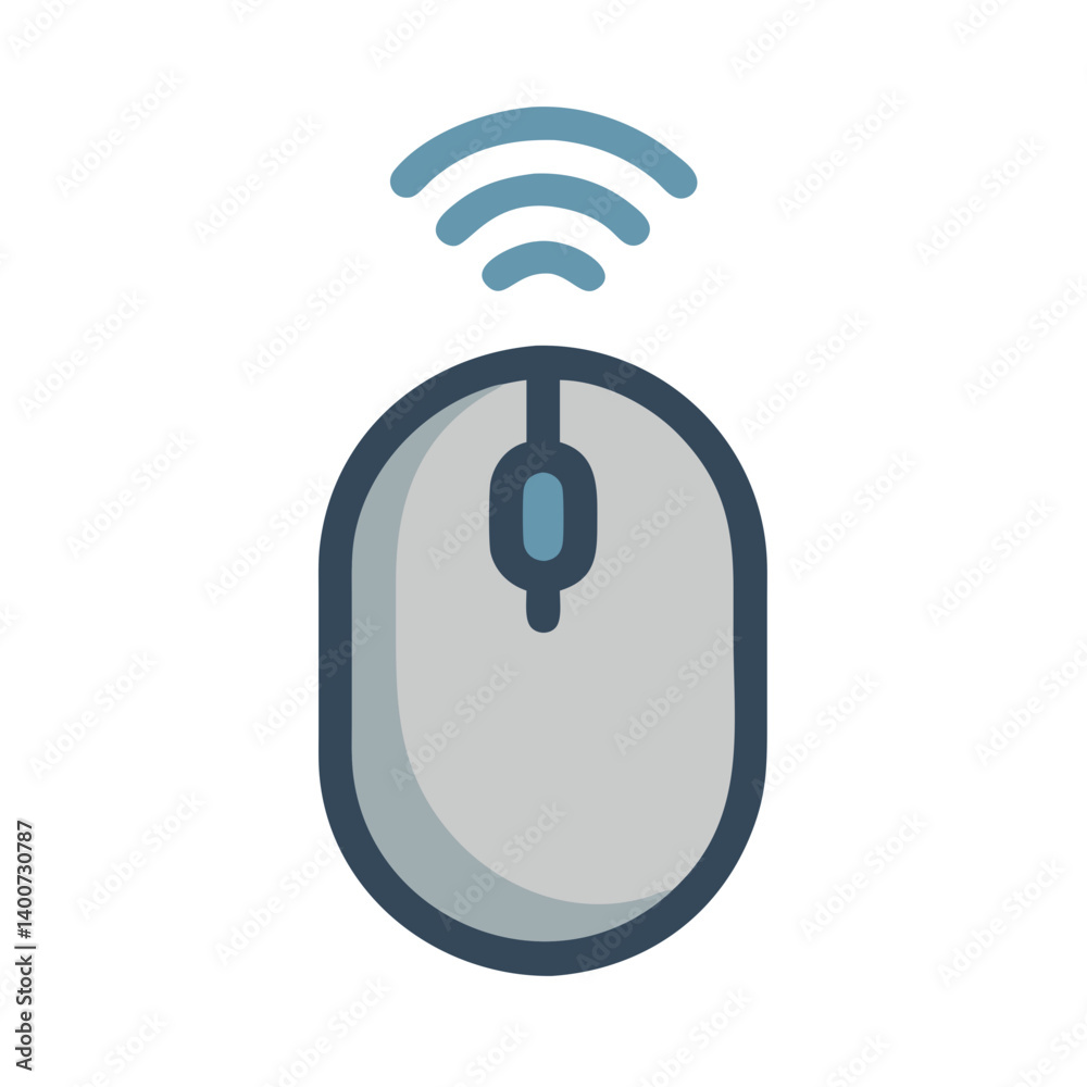 Poster Wireless Computer Mouse Icon Representing Modern Peripheral Device for Navigation