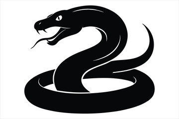 Fototapeta premium coiled snake silhouette