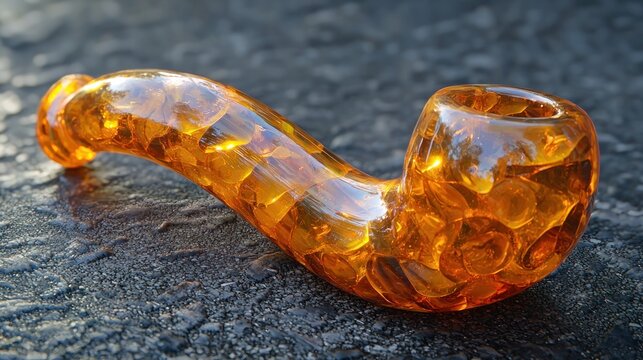 Amber Glass Smoking Pipe