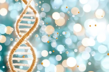 Exploring Genetic Structures DNA Helix Visualization Scientific Illustration Modern Lab Environment Close-Up View Abstract Concept