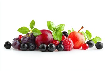 Assorted colorful fruits and berries