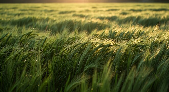 A wind-pollinated grass bending with the breeze.