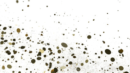 Multicolor confetti abstract background with a lot of falling pieces, isolated on a white background.