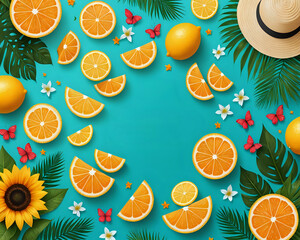 seamless background with oranges