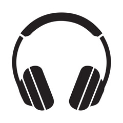 headphones of icons. Vector Black silhouettes. with white background