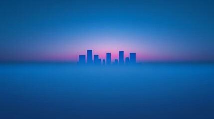 Fototapeta premium A Minimalist Image Depicting a Silhouetted City Skyline at Dusk