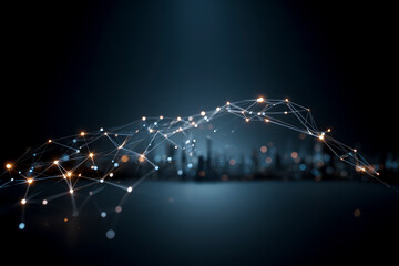 Futuristic Smart City with Abstract Connectivity Design