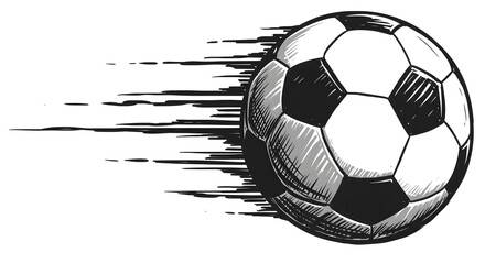 Sketch Style Fast Moving Soccer Ball Illustration