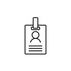 ID badge line icon. ID Card icon.