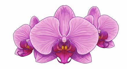 Fototapeta premium Beautiful pink orchid flowers in delicate bloom showcasing vibrant color and elegant shapes