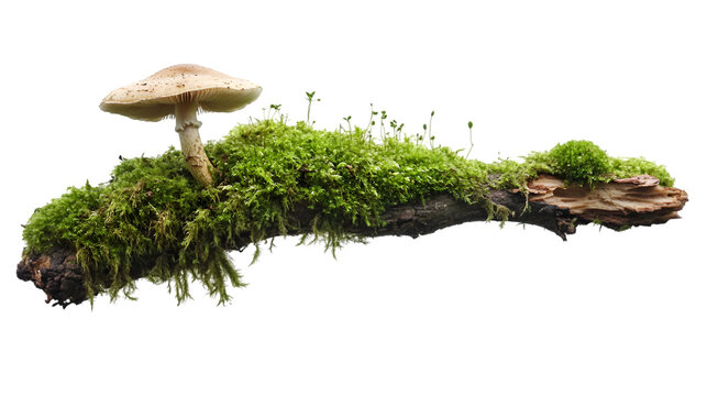 Mushroom Mossy Log Forest Fungi.