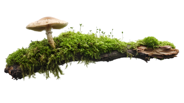 Mushroom Mossy Log Forest Fungi.