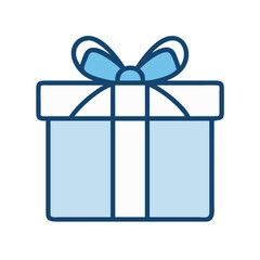 Wrapped Gift Box with Ribbon Bow Icon Design