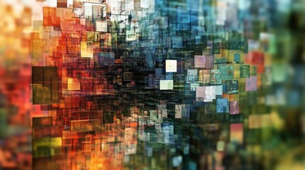 Abstract Digital Mosaic: A Symphony of Colors and Data