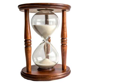 Classic Wooden Sand Timer with Glass Bulbs for Time Management and Decor.