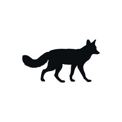 Fox Silhouette Vector Illustration Of A Walking Animal On A White Background Depicting Nature