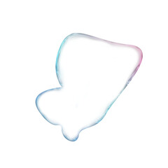 Abstract liquid bubble with a fluid, iridescent surface on a transparent background. Perfect for...