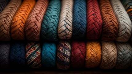 Woven folk art textiles showcase cultural hub abstract painting colorful cloth artistic environment unique viewpoint