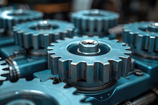 a Pattern of Interconnected Vector Gears and Cogs with Mechanical Precision and Industrial Style