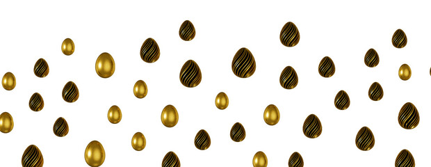 Luxury golden easter eggs isolated