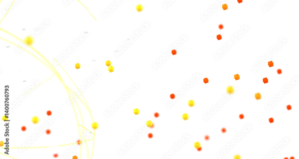 Poster Multi color connected lines and dots network 3d illustration