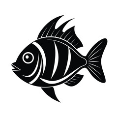 fish head tropical style vector art silhouette