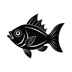 fish head tropical style vector art silhouette