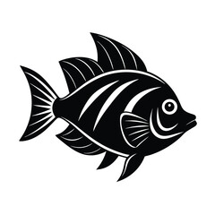 fish head tropical style vector art silhouette
