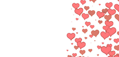 realistic isolated heart confetti on the transparent background for decoration and covering. Concept of Happy Valentine's Day, wedding and anniversary