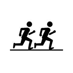 Silhouette vector of two runners