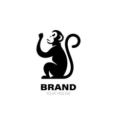Monkey Logo. Monkey Logo Design. Monkey Logo Brand. Monkey Logo Vector Design Isolated on White Background