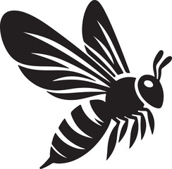  Bee Flying black silhouette vector,vector illustration of a flying bee