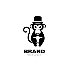 Monkey Logo. Monkey Logo Design. Monkey Logo Brand. Monkey Logo Vector Design Isolated on White Background